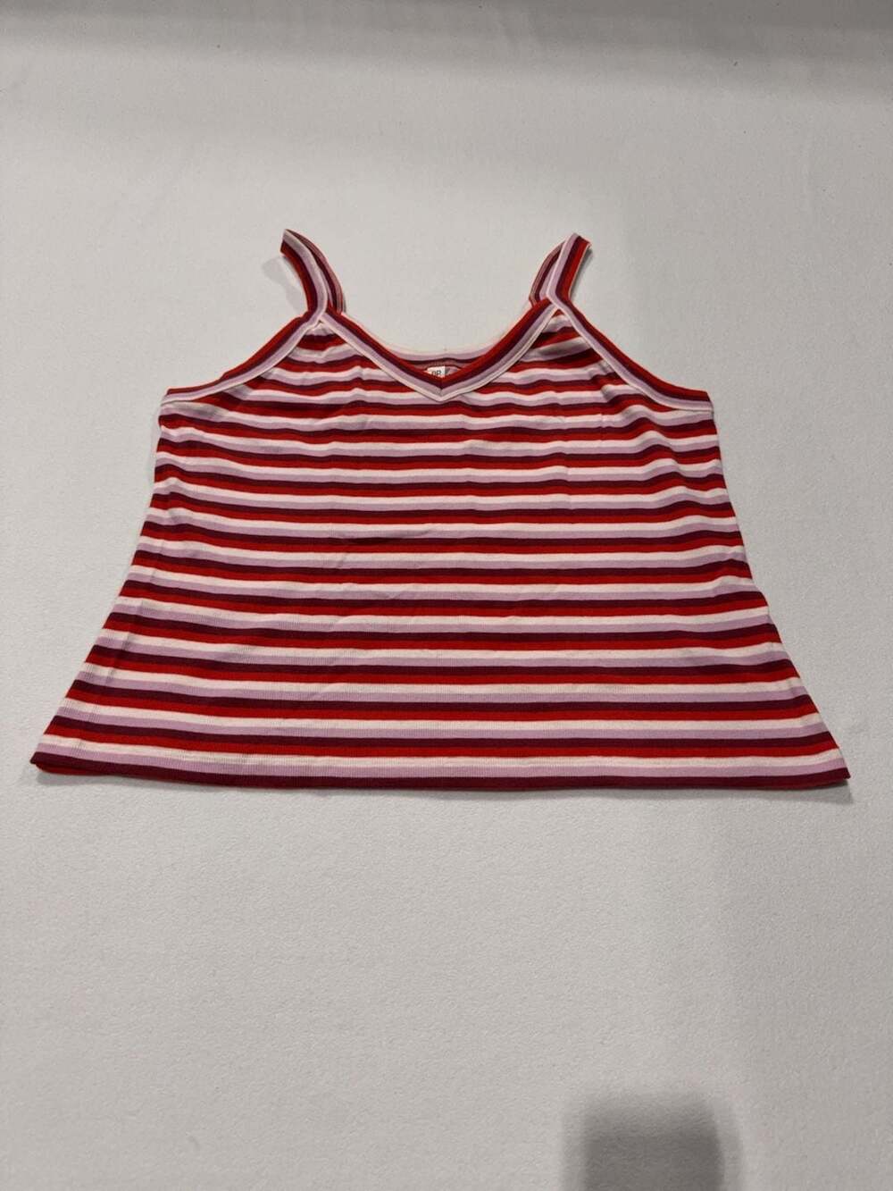 BP. Striped V-Neck Ribbed Tank Top Size 2X